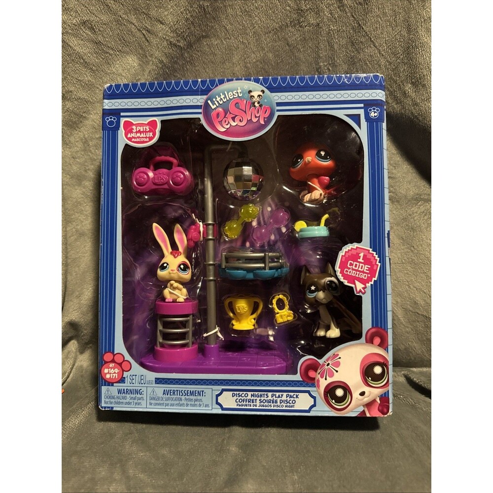 Littlest Pet Shop Disco Nights Play Pack 3 Pets Figure Playset w/ Accessories